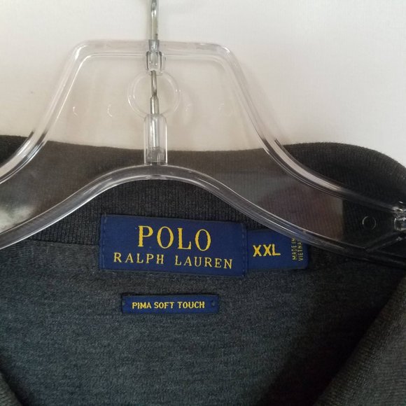 Polo Ralph Lauren Pima Soft Touch Dark Gray Polo Shirt Mens 2XL - Picture 4 of 5